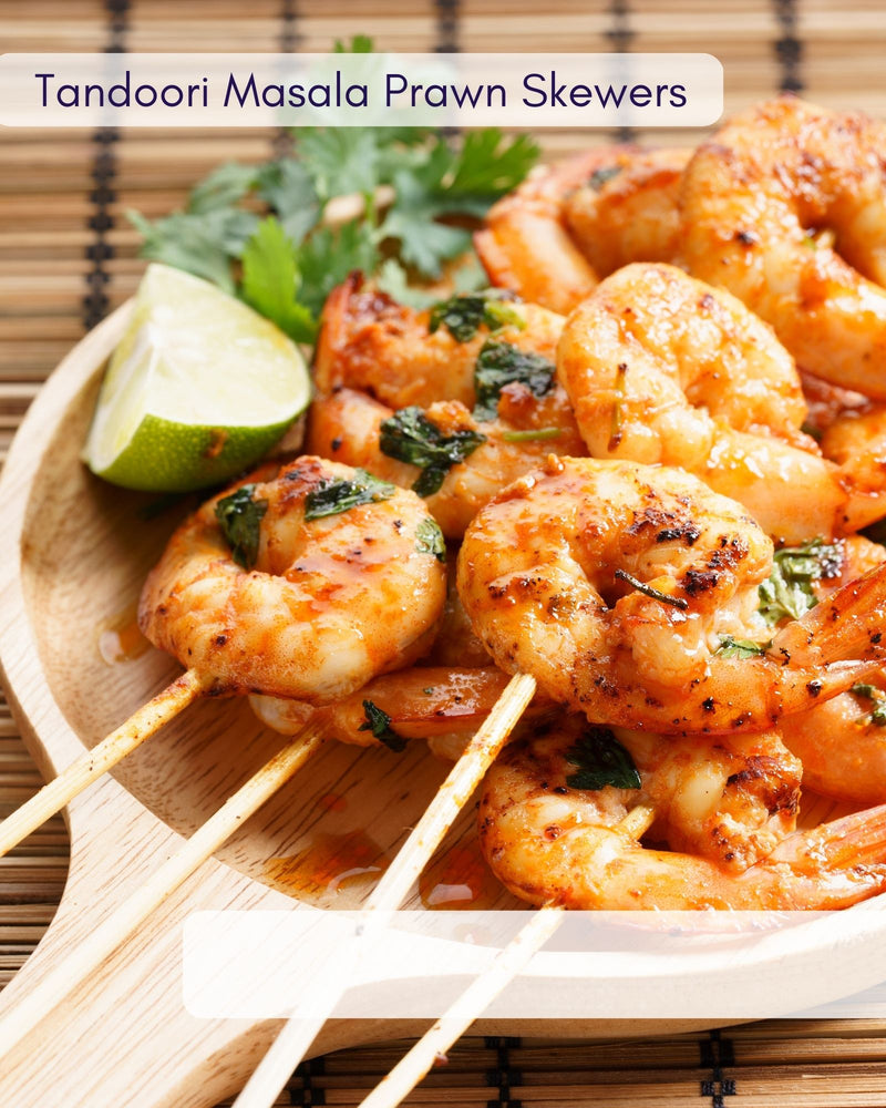 tandoori masala prawn skewers