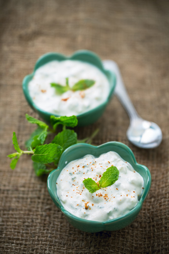 Low FODMAP Mint and Coriander Raita Spice Pots