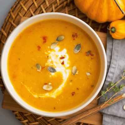 Pumpkin, Sweet Potato & Lentil Soup