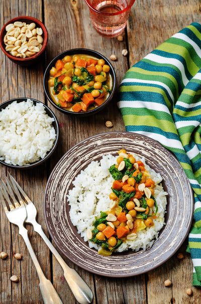 Slow Cooker Goan Sweet Potato and Chickpea Curry